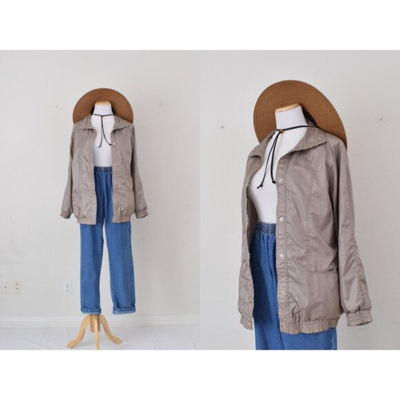 Vintage‎ 90s Lightweight Windbreaker Iridescent Nylon Jacket by Haband/ size M - Picture 1 of 10